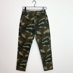 American Eagle  Super Stretch High Rise Corduroy Camo Mom Jean Green 2